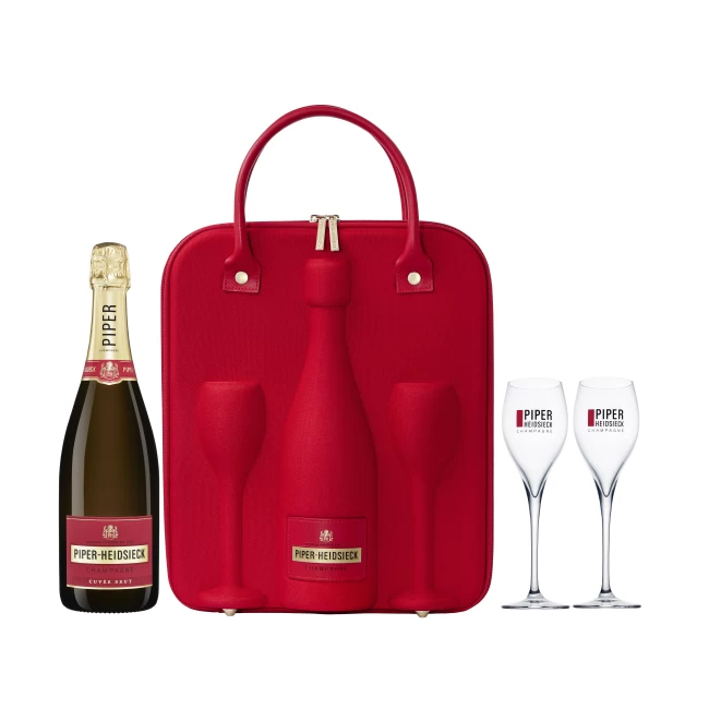 Sampanie Brut Piper Heidsieck 0.75l + Geanta + 2 Pahare