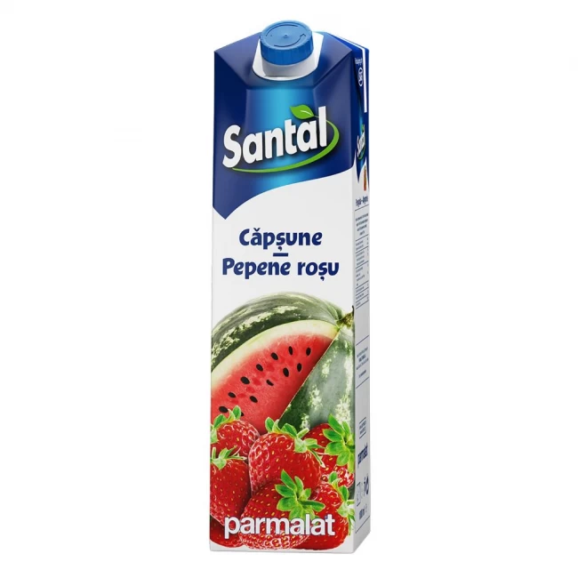 Suc De Capsuni Si Pepene Rosu 15% Santal 1l