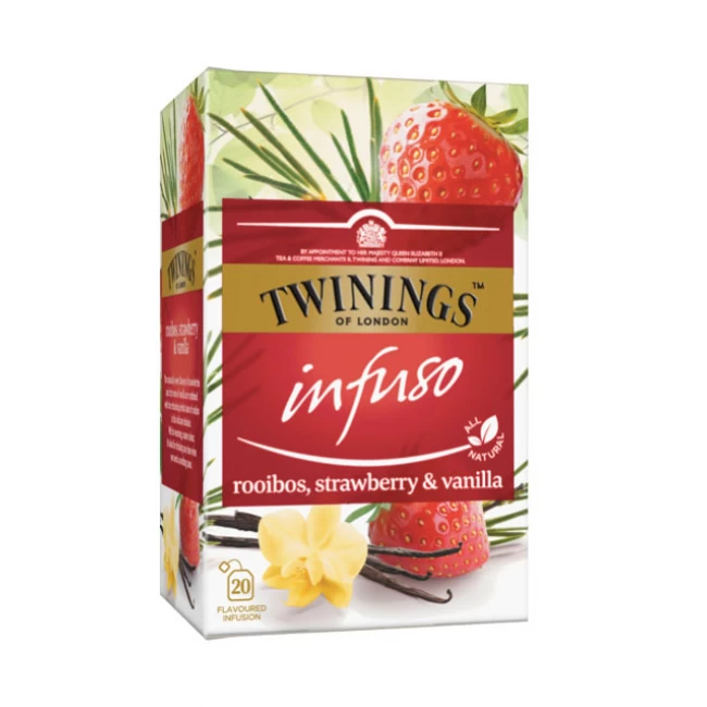 Ceai Pentru Infuzie Cu Rooibos Capsuni Si Vanilie Twinings 20x2g