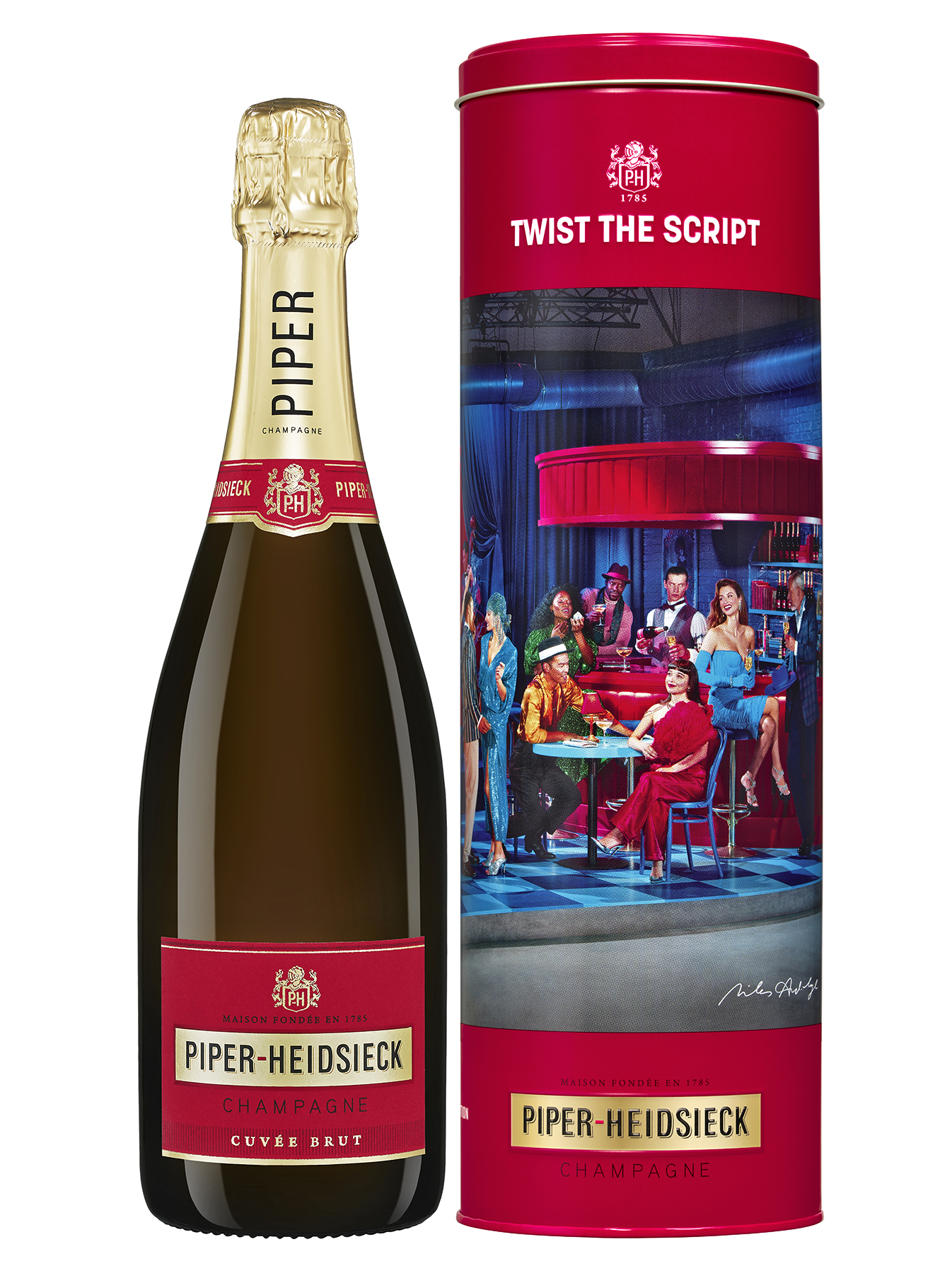 Sampanie Extra Brut Piper Heidsieck 0,75L + Cutie Metal