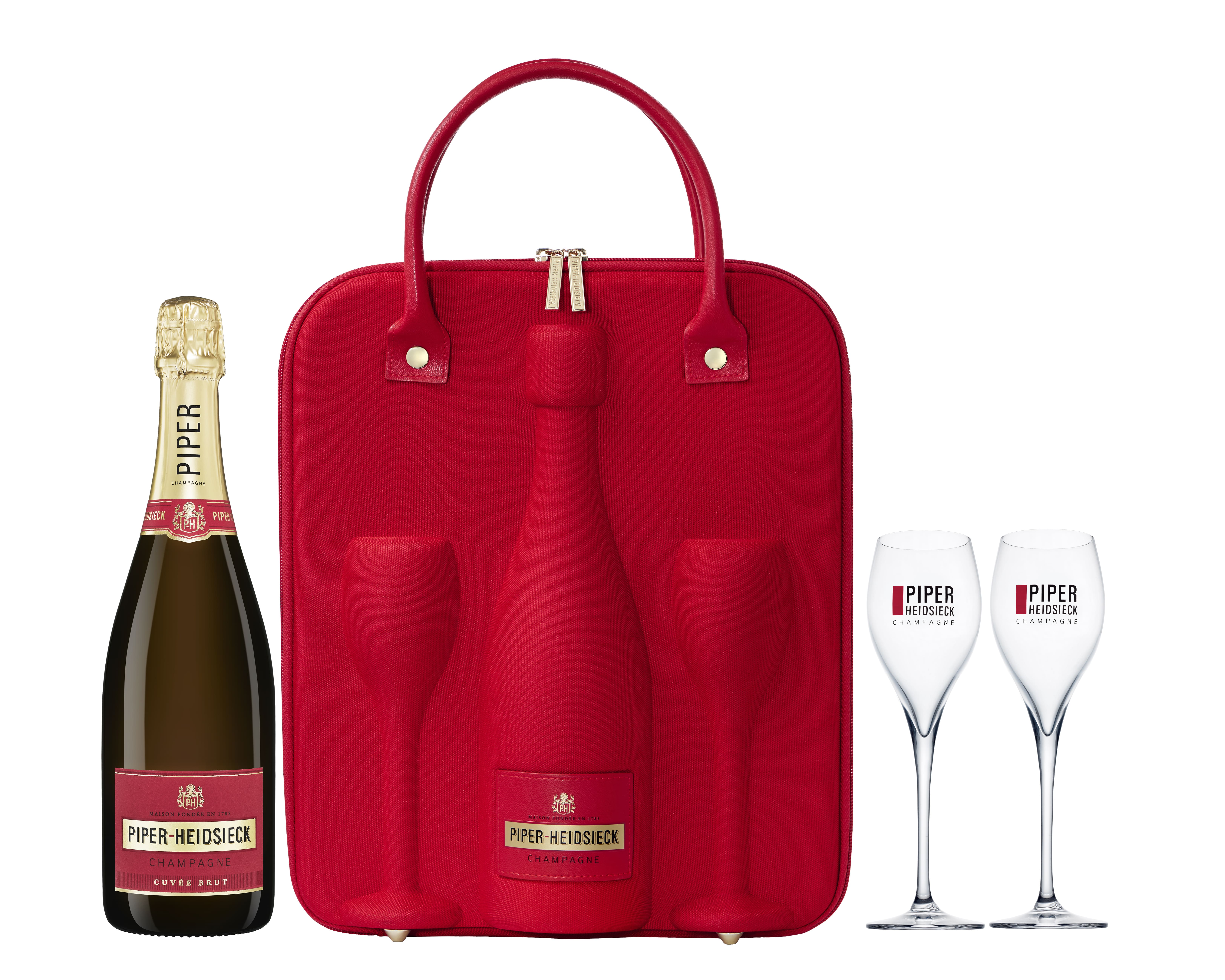 Sampanie Brut Piper Heidsieck 0.75l + Geanta + 2 Pahare
