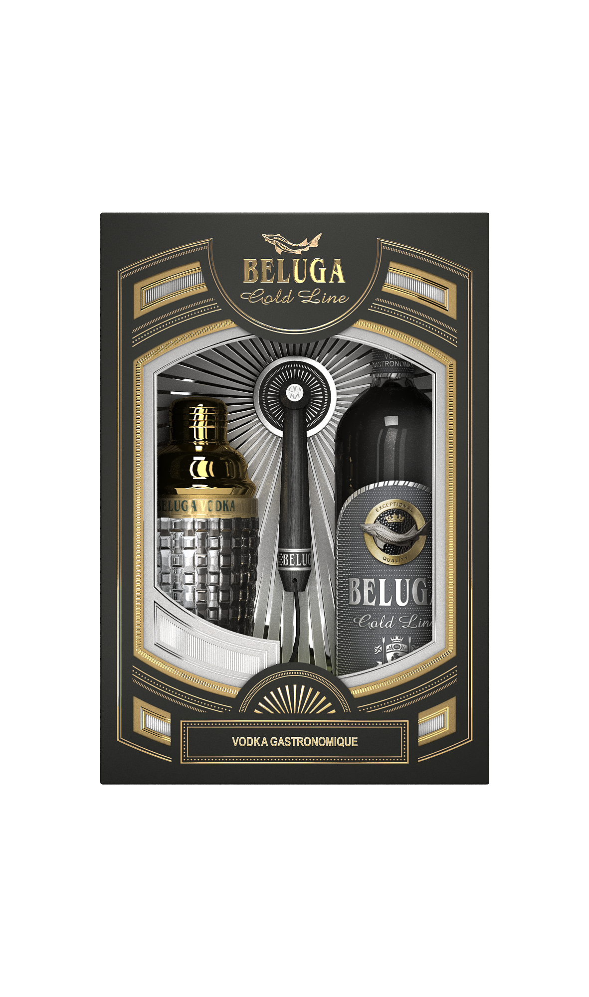 Beluga Gold Line Vodka 40% Alc. 0.7l + Shaker