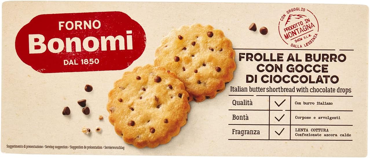 Biscuiti cu Unt si Fulgi Ciocolata Forno Bonomi 150g
